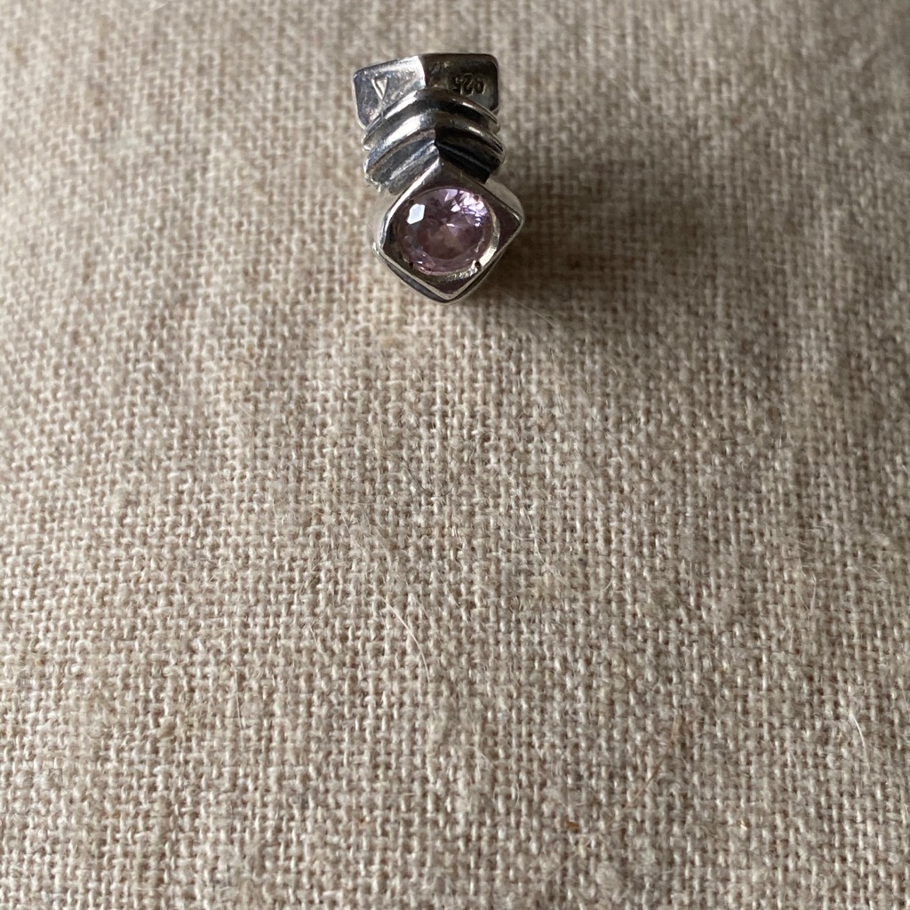 Chamilia 925 Silver Pink Crystal Bead 15$
